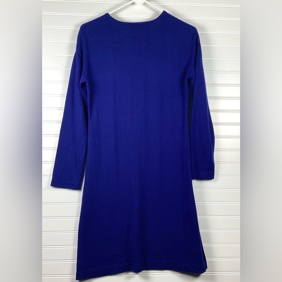Garnet Hill 100% Merino Wool Crewneck Sweater Dress Loose Gray Pockets Medium - Picture 10 of 15